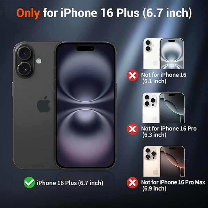 SUPFINE Magnetic for iPhone 16 Plus Case with Screen Protector (Compatible with MagSafe) (Military Grade Drop Protection) Translucent Matte Shockproof Phone Cover,Light Pink