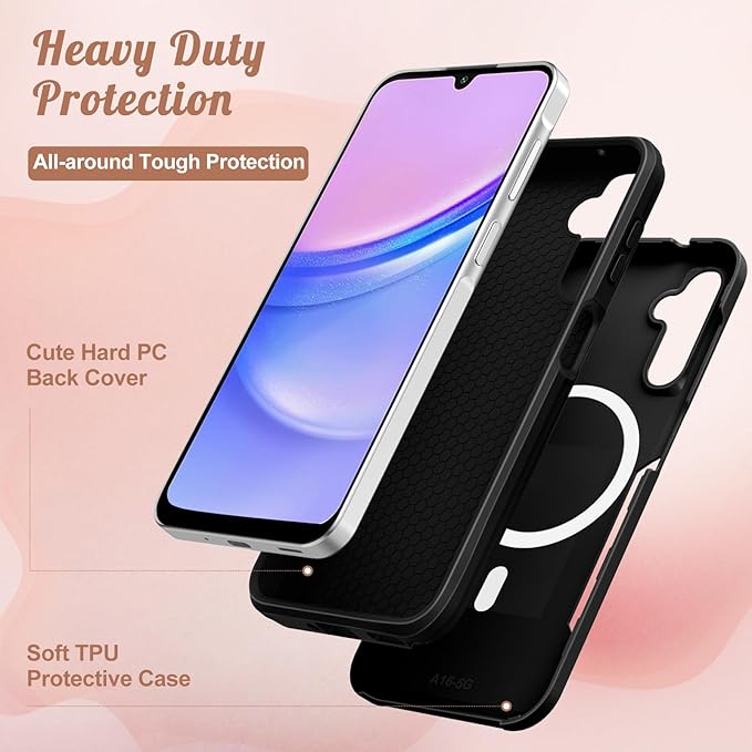 for Samsung Galaxy A16 5G Phone Case - Compatible with MagSafe Women Girls Cute Magnetic Protective Cover Cool Funny Unique Leopard Heavy Duty Shockproof Design for Samsung A16 5G Case