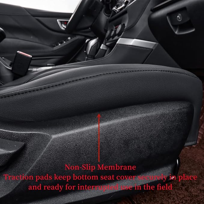 coverdream Forester Seat Covers Custom Fit for 2014 2015 2016 2017 2018 Subaru Forester,Full Coverage Waterproof Leatherette Car Seat Protector(Full Set,Black/Red)