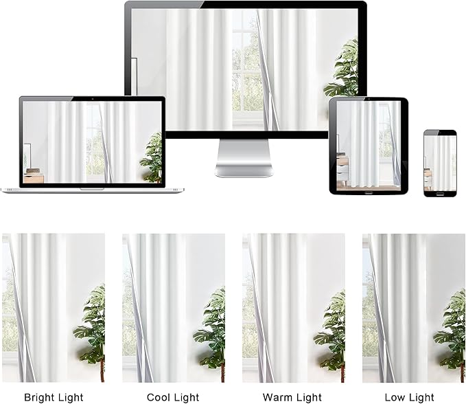 XWZO Total Blackout Curtains 95 Inches Long- Double Layer Full Room Darkening & Energy Efficiency Grommet for Extra Wide Windows Sewn with Tiebacks, Ivory, W52 x L95, Set of 2