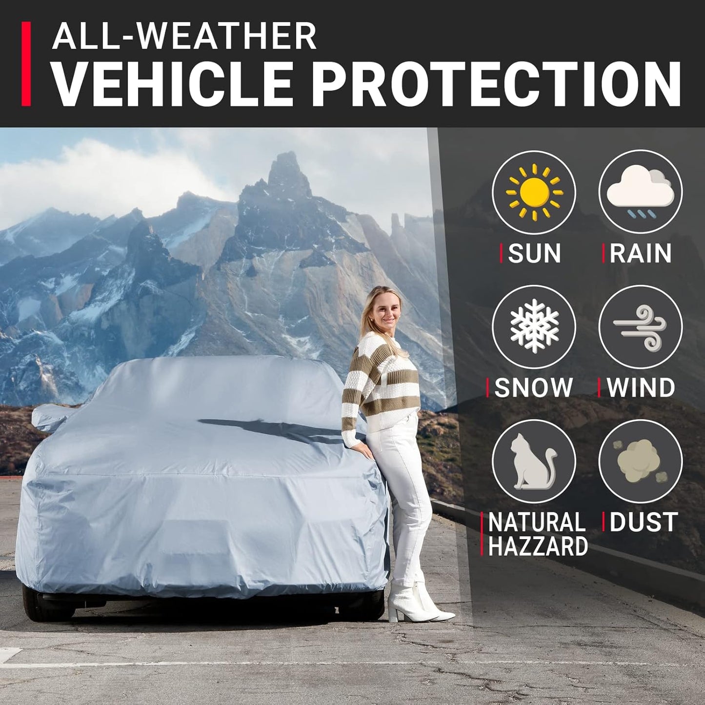 iCarCover Premium Car Cover for 2017-2024 Porsche 718 Heavy Duty Waterproof All Weather Automobiles Custom Fit Indoor Outdoor UV Snow Protection Covers with Straps and Bag