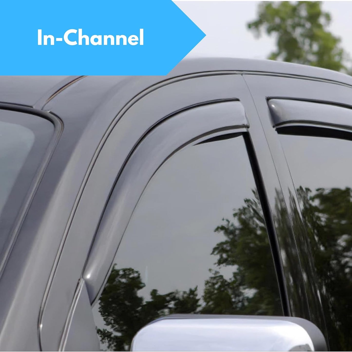 KPY Window Visor Compatible with 1992-2006 Ford E150 E250 E350 E450 E550 Super Duty, Rain Guard Window Vent Deflectors Tape-On for Ford Econoline Vans 1992-2006, 2000 2001 2002 2003 2004 2005