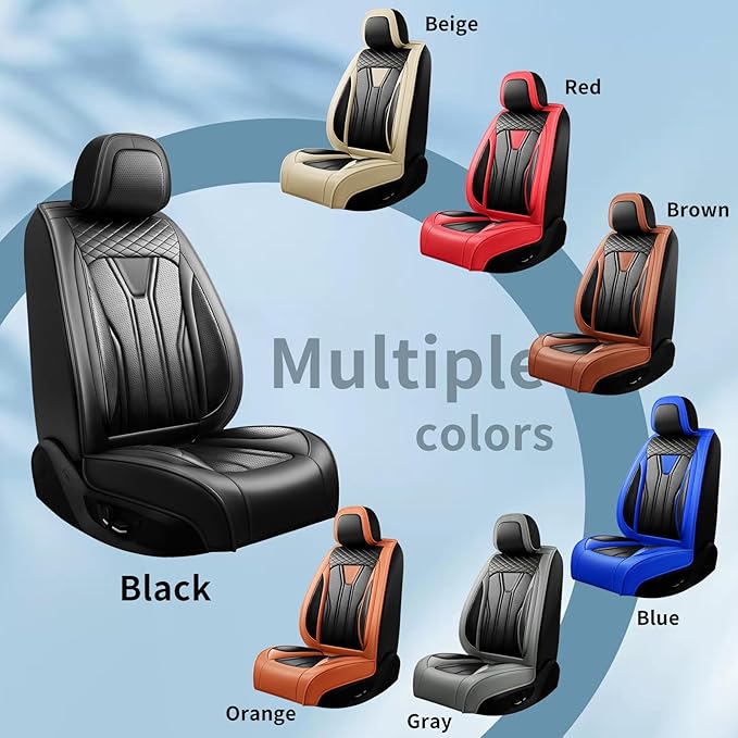 Fit Tucson Car Seat Covers Compatible with Hyundai Tucson 2010-2026, Premium Leather Breathable, Wear Resistant, Airbag Compatible, All-Weather Protection & Full Coverage, Full Set Red&Black