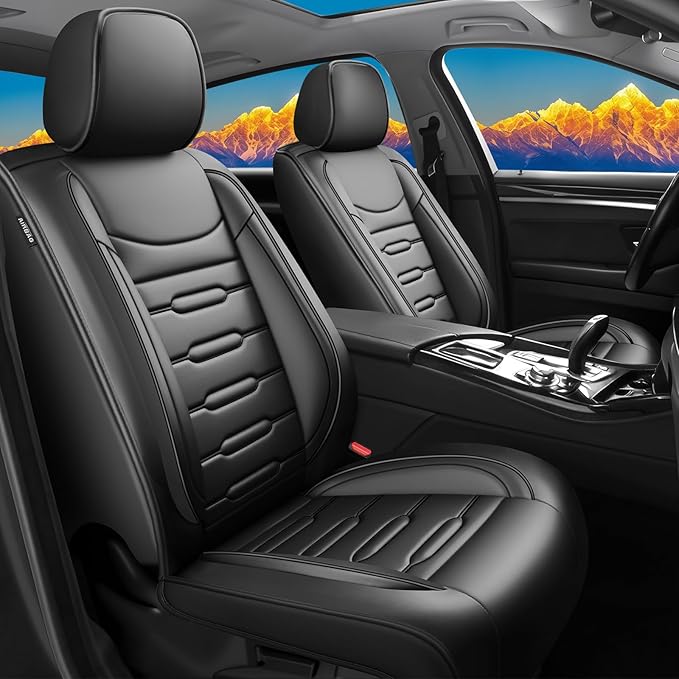 Fit Legacy Car Seat Covers(Only for 5 Seats Version)for Select Ford Legacy 2008-2024 2025 2026 - Full Coverage Leather,Airbag Compatible,Waterproof & All Weather Seat Cushion Protector(Black)