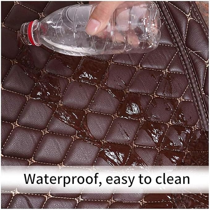Custom Car Mats All Weather Fit Automotive Floor Mats PU Leather Protector Mat for Most Sedan, SUV, Truck Floor Mats (Green Beige)