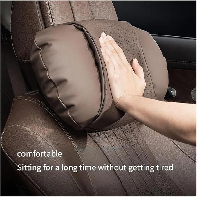 1/2PCS PU Leather Car Neck Pillow & Lumbar Support Cushion, Breathable Universal Seat Headrest Waist Pad, Soft Support Cushion for Daily Driving and Travel(B Style)