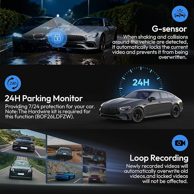 Front 4K Dash Cam for 2022 2023 2024 2025 Toyota RAV4 Hybrid LE Limited SE Adventure XLE XSE (Model B)(with Vent Hole),OEM-Style,Loop Recording,Easy Installation,WiFi & App,64G Card