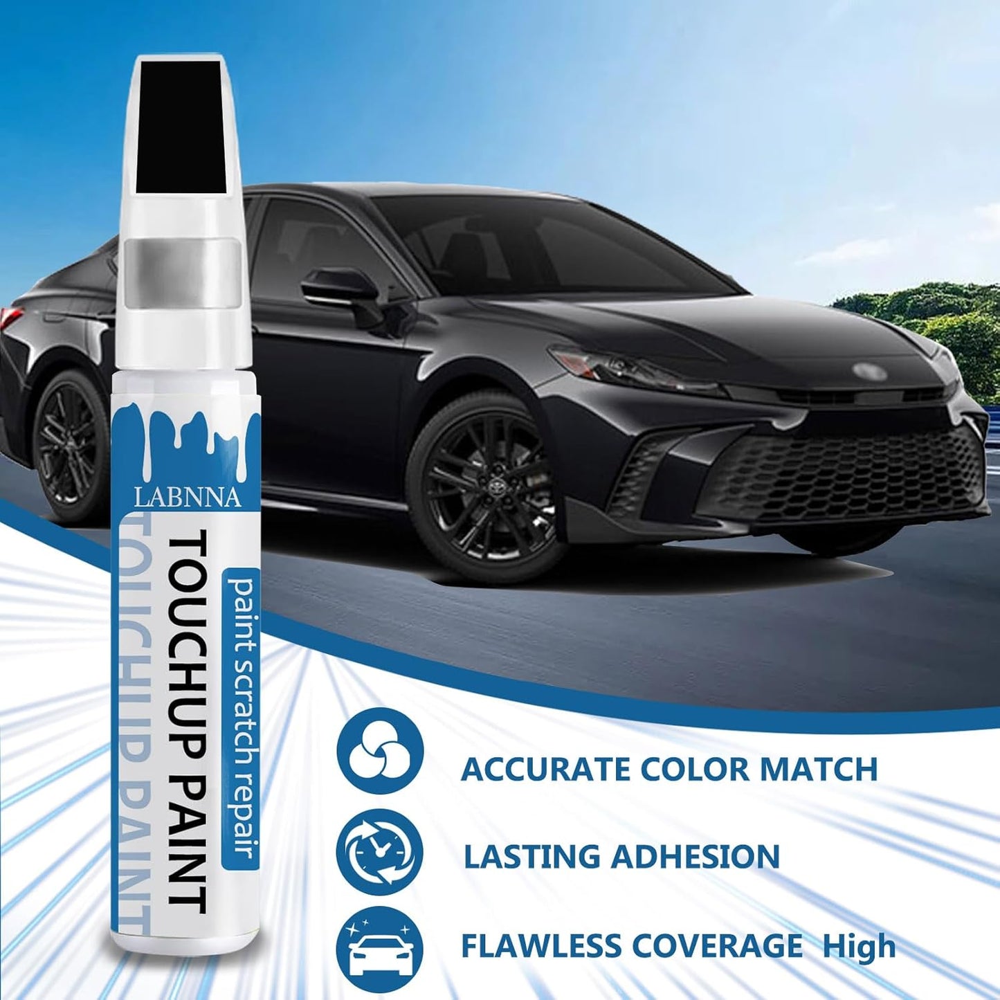 Black Sapphire (475) Touch Up Paint for BMW-Exact Match 2 in 1 touchup Paint Pen for Chips and Nicks Repair Car Paint Scratch Repair Kit