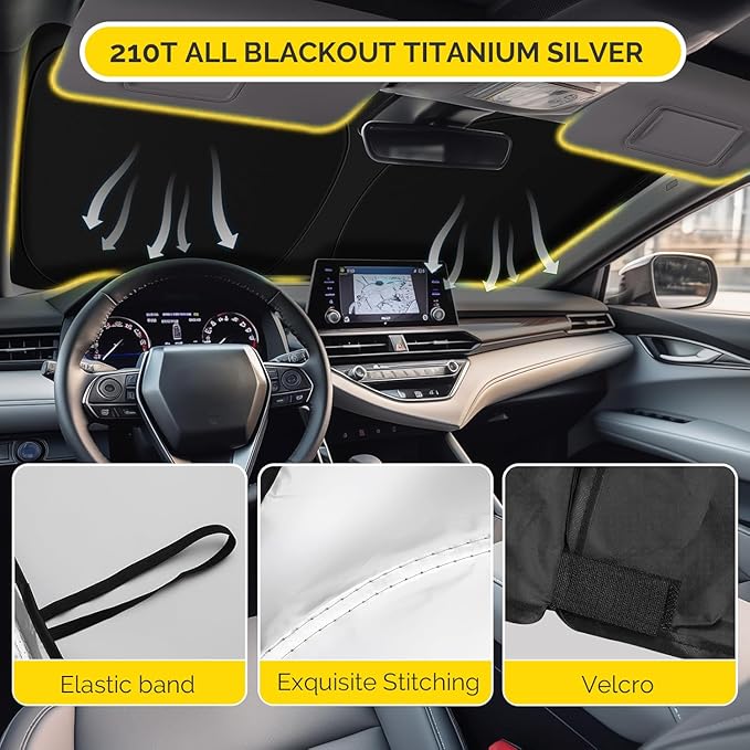 Car Windshield Sun Shade Compatible with 2016-2024 2025 2026 Honda Pilot Accessories Sunshade Custom Foldable Windshield Sun Visor