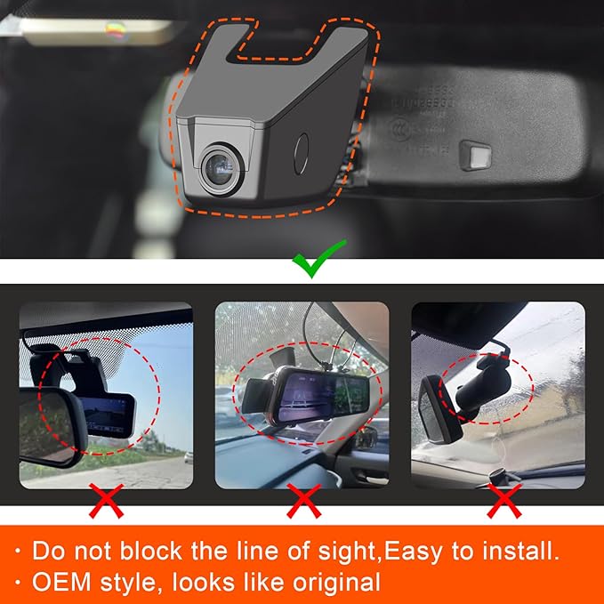 Mangoal 4K Dash Cam fit for Ford F150 2013-2017 F250/F350 Super Duty 2015-2019 XLT Lariat King Ranch Raptor Limited Platinum (Model B), UHD 2160P Video, WiFi and Free App,128GB Card