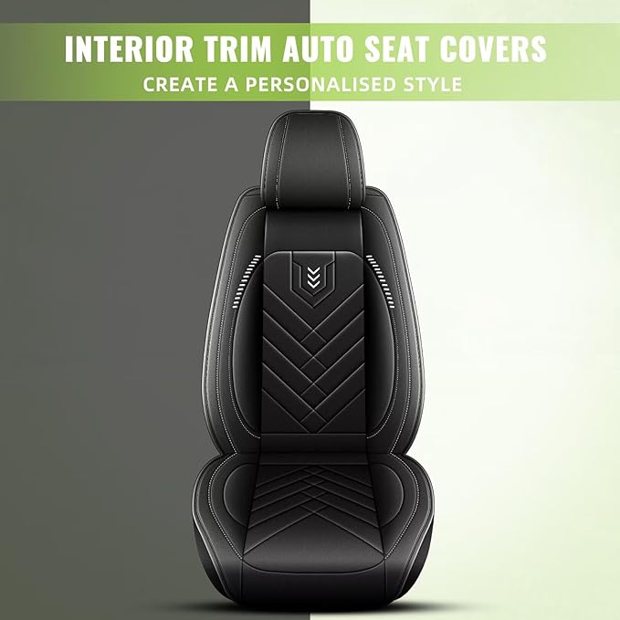 AOMSAZTO Car Seat Covers Fit for Kia Optima 2002-2020 Premium Front Seat Covers Waterproof Leather Automotive Seat Covers Compatible with Airbag (2 Seats,Black)