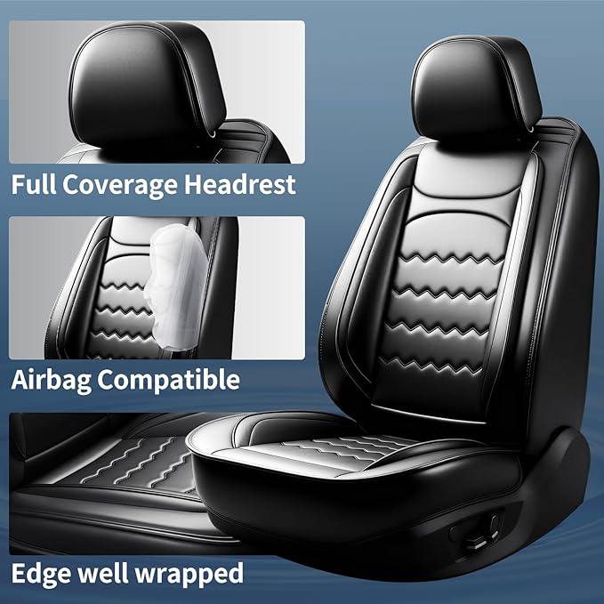 CX-50 Car Seat Covers Custom Fit for Mazda CX-50 2023-2026, Full Coverage Premium Leather Waterproof Breathable Seat Covers, Automotive Seat Protectors, Airbag Compatible(Full Set Seats, Black)
