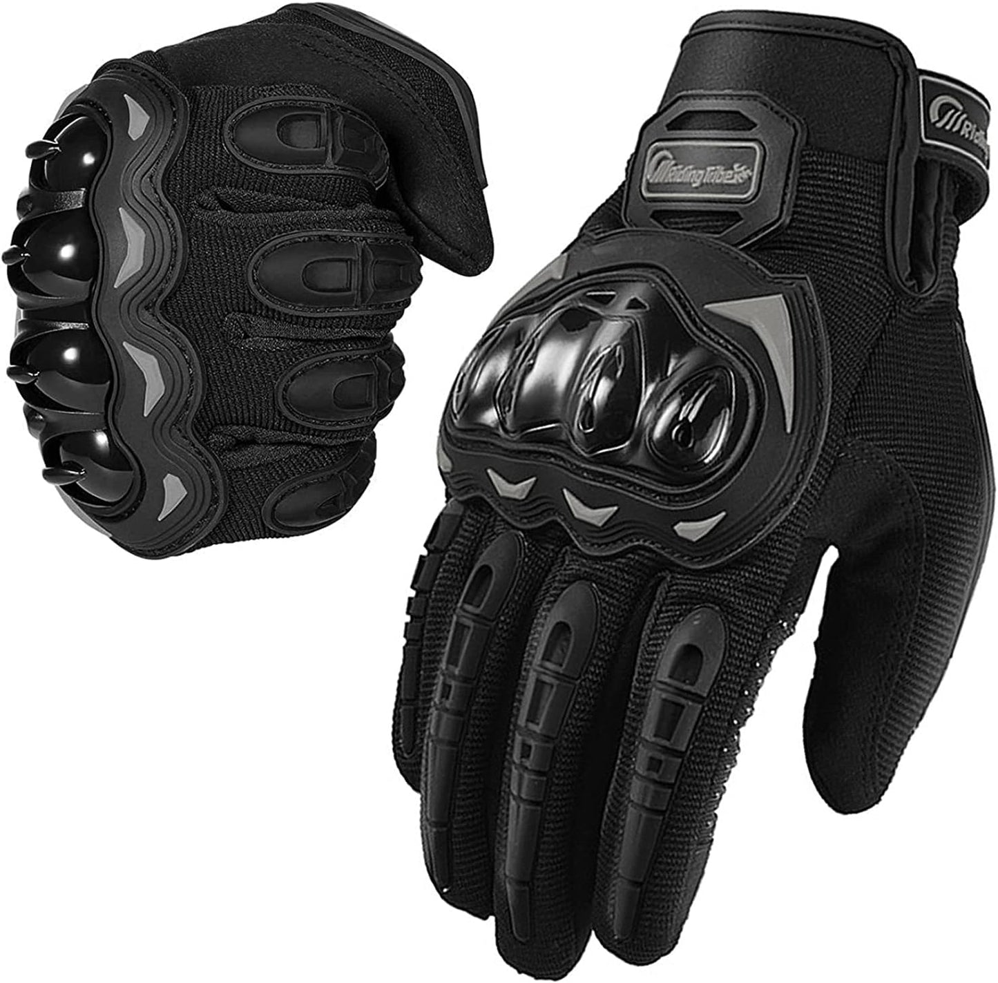 Motorcycle Gloves for Men and Women Full Finger Touchscreen Mountain Dirt Bike Gloves for Powersports BMX ATV MTB Driving Motocross Cycling Gloves(XL, Black)