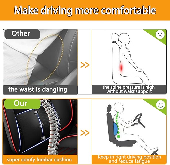 Car Seat Covers Fit for Kia Sorento 2007-2023 2024 2025 Full Set Leather Seat Covers Set with Lumbar Support Premium Automotive Cushion Protector(5 Seat, Black&Red)