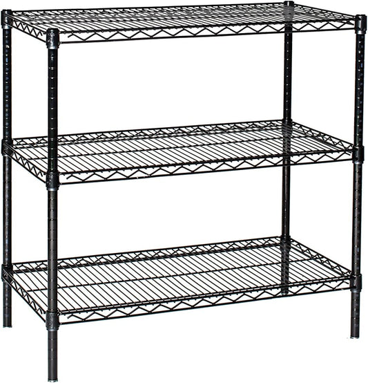 Omega 12" Deep x 24" Wide x 80" High 3 Tier Black Starter Shelving Unit