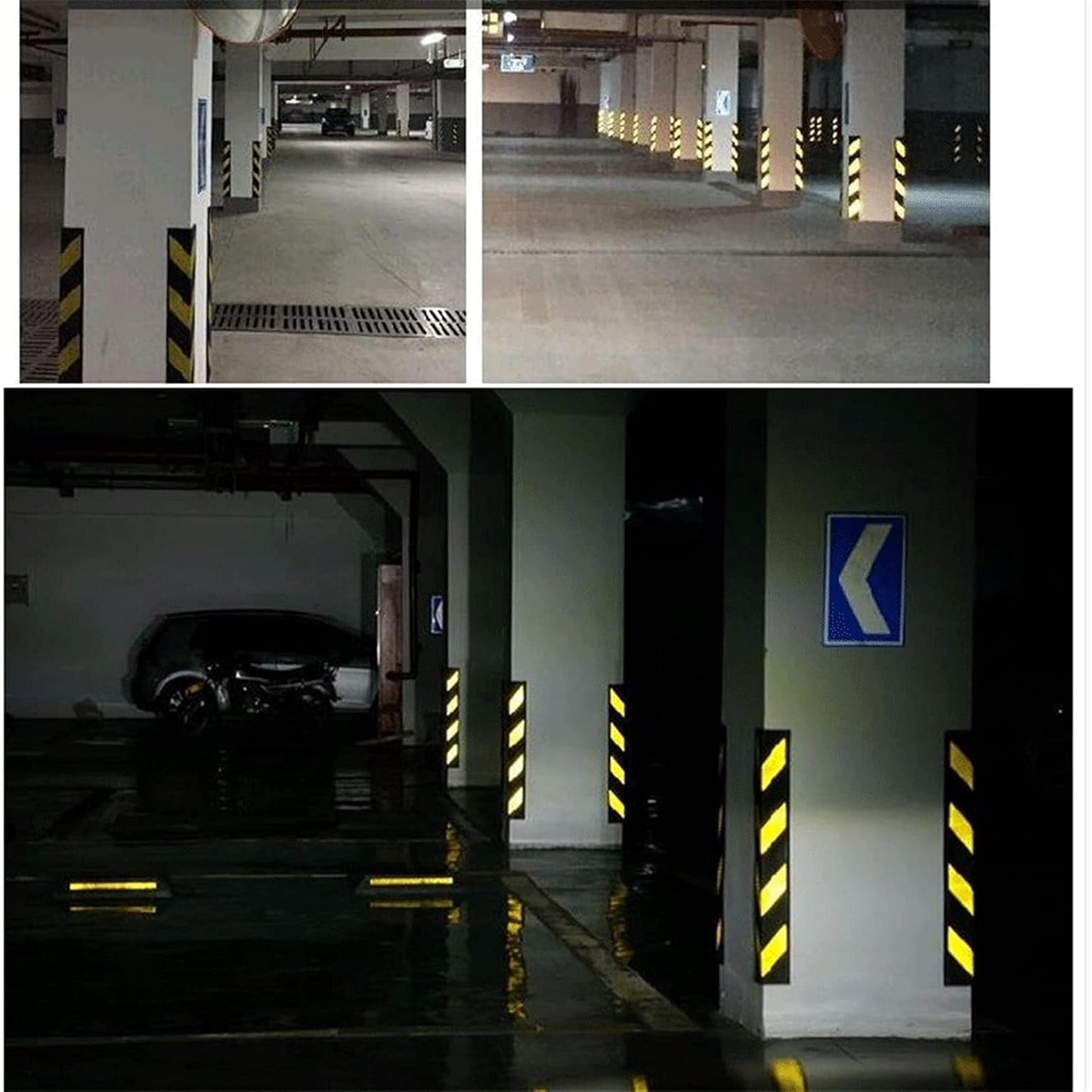 Garage Wall Guards Edge Rubber Protector Wall Corner Bumper Guards for Parking Protect Car Corner Guards Bumpers Pole (Color : 1, Size : 4pcs)