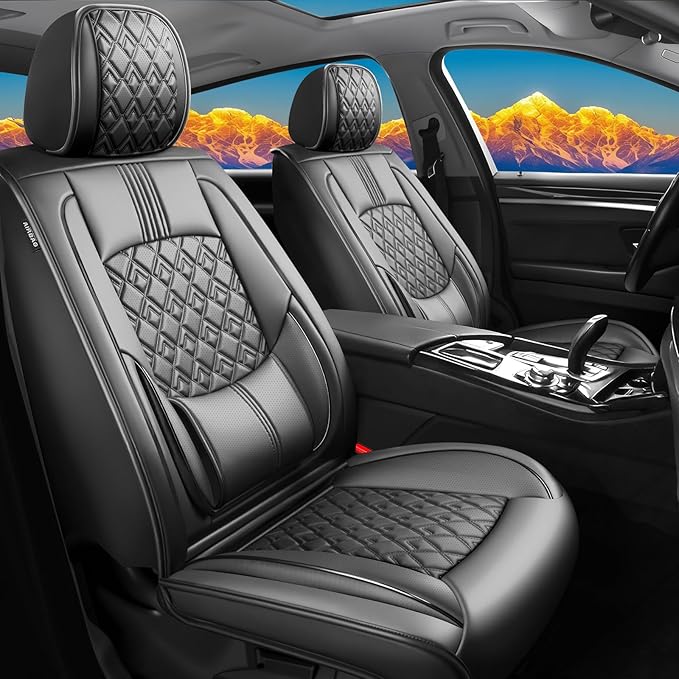 Fit Prologue Car Seat Covers for Honda Prologue 2024 2025 2026-Upgraded Premium Waterproof & Breathable Leather,Airbag Compatible,All-Weather Seat Cushion Protector,Full Set,Black