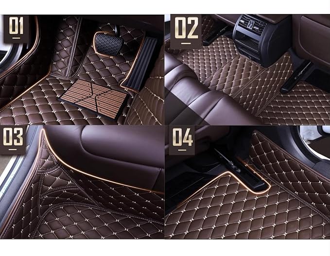 Custom Personalized Floor Mats for Cars，Luxury Full Coverage All Weather Car Floor Mats，Anti-Slip Leather Car Mat Set ，Custom Floor Mats for 99% of Cars, Trucks & SUVs (Blue)