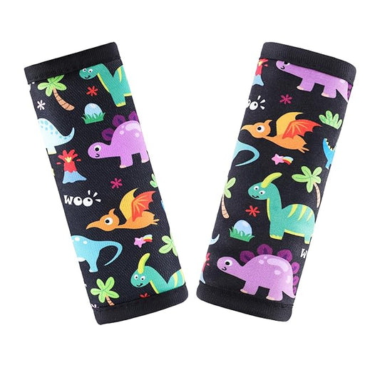 COOLBEBE Car Seat Straps Shoulder Pads for Baby Kids, Super Soft Seat Belt Covers for All Car Seats/Pushchair/Stroller/High Chair, Dinosaur Style, Polyester Material
