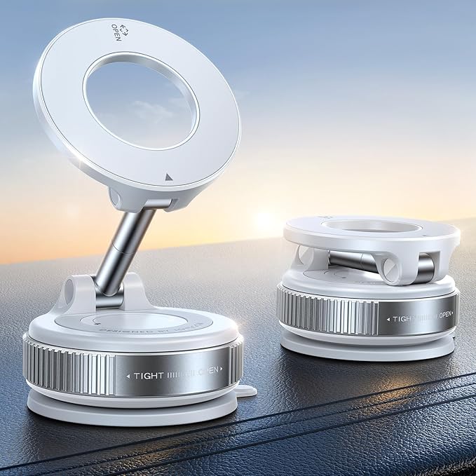 JOYROOM Vacuum Magnetic Car Phone Holder, Strongest Suction Cup 360° Adjustable Magsafe Car Phone Mount, Foldable Cell Phone Holders for Your Car for iPhone 16 Pro Max 15 14 13 12 Plus/Android