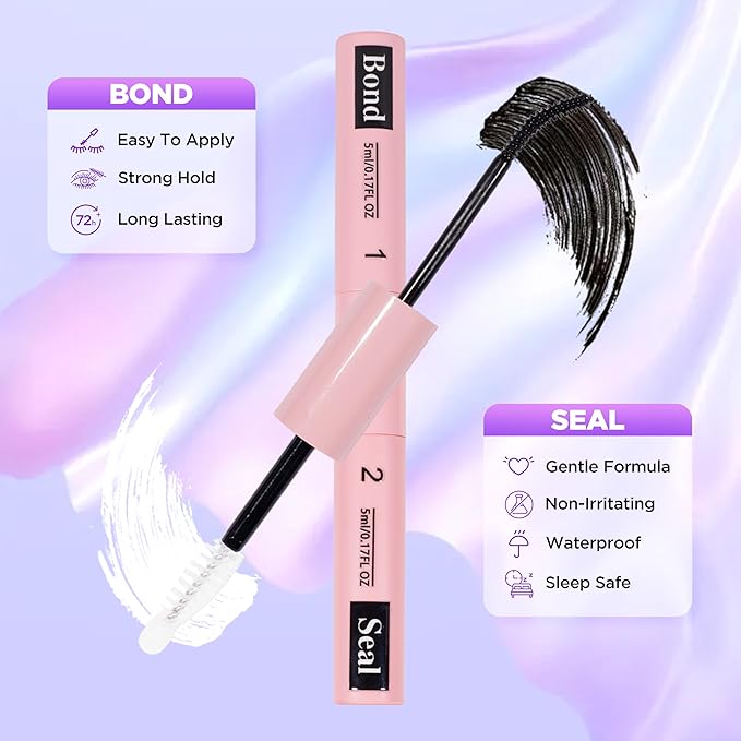Lash Extension Kit DIY Lash Clusters Kit Eyelash Extensions Individual Lashes Extensions with (Lash Bond,Tweezers,424Pcs, 7D+30D,0.07D, 5-16mm)