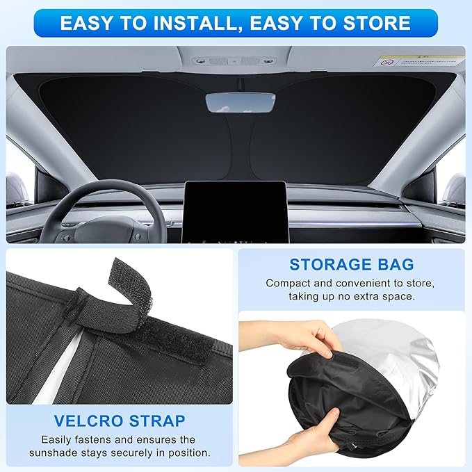 INSAUTO Custom Fit Windshield Sun Shade Accessories for Toyota Corolla Cross 2022-2026, Foldable Front Window Sunshade, UV & Heat Reflector, Keeps Interior Cool, Includes Storage Bag