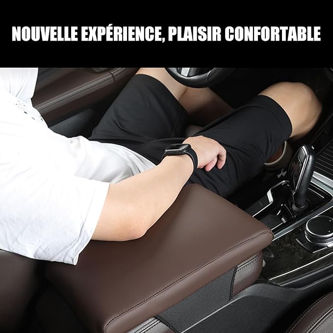 Car Armrest Cover Pad for Hyundai Elantra 6.Generation (AD) 2015-2020 Premium Leather Center Console Armrest Cushion Pad Anti-Scratch Waterproof Auto Interior Accessories Light Brown