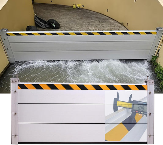 Reusable Heavy Duty Aluminum Flood Barriers for Home Exterior, Flood Protection Barriers Water Barrier Door Quick Detachable Garage Doors Detachable Mobile Rain Water Baffle ( H 23.6 inch L 3.5FT)