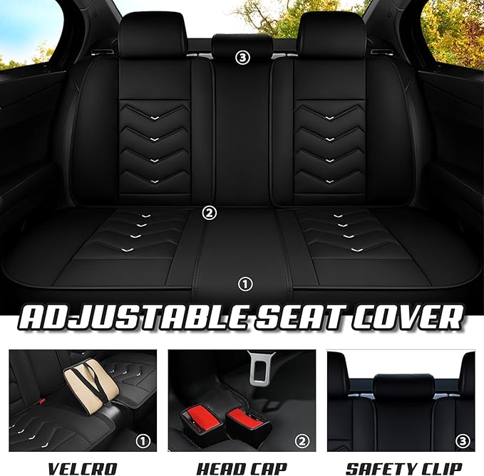 Car Seat Covers for Honda Accord 2000-2026, Premium Nappa Leather Car Seat Cover, Stylish Sport Seat Covers， Automobile Seat Cover Sets.(Luxury 5 Seats/Black White)