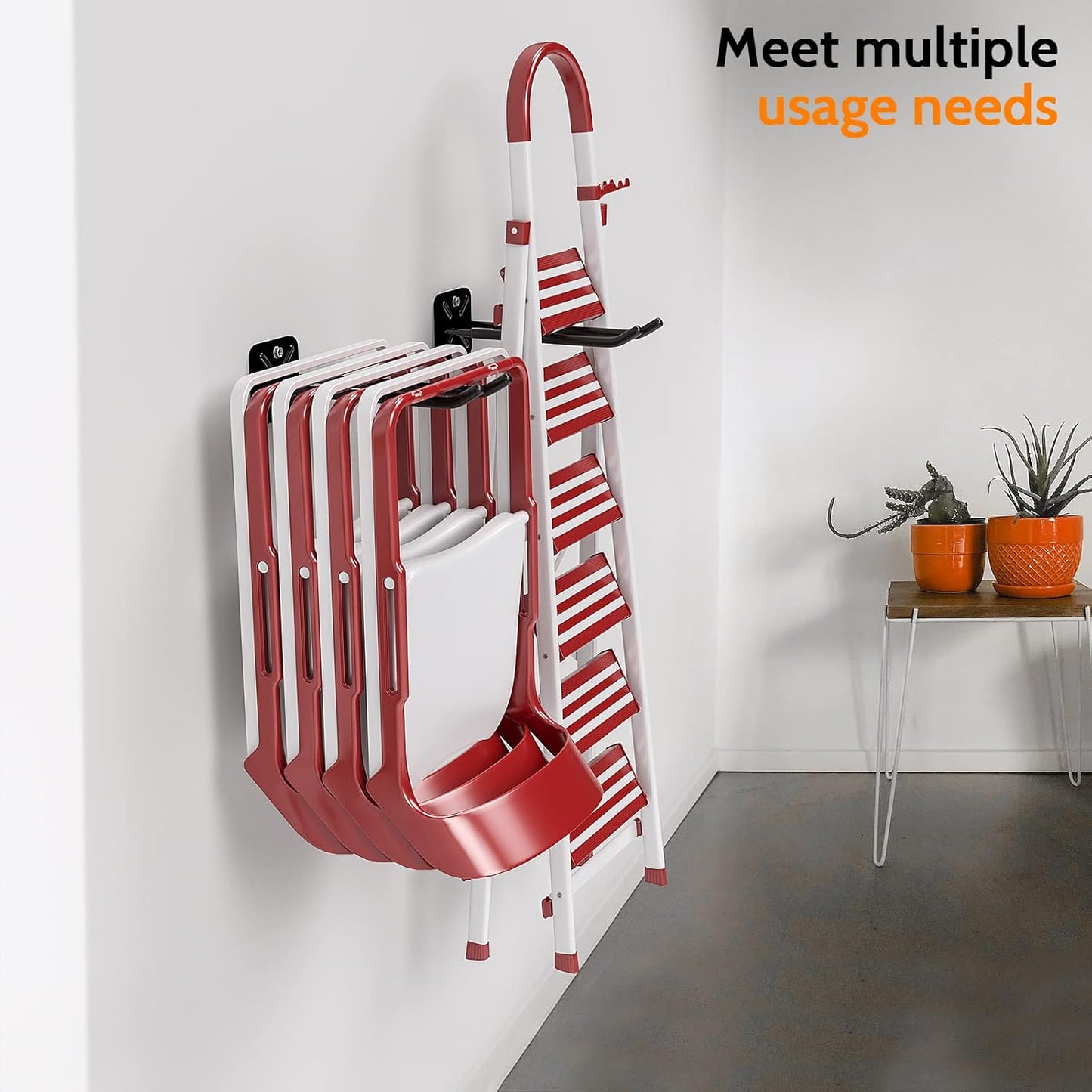 4Pcs Heavy Duty Storage Hooks, Alloy Steel, Wall Mount, 120lb Capacity, Garage Organization