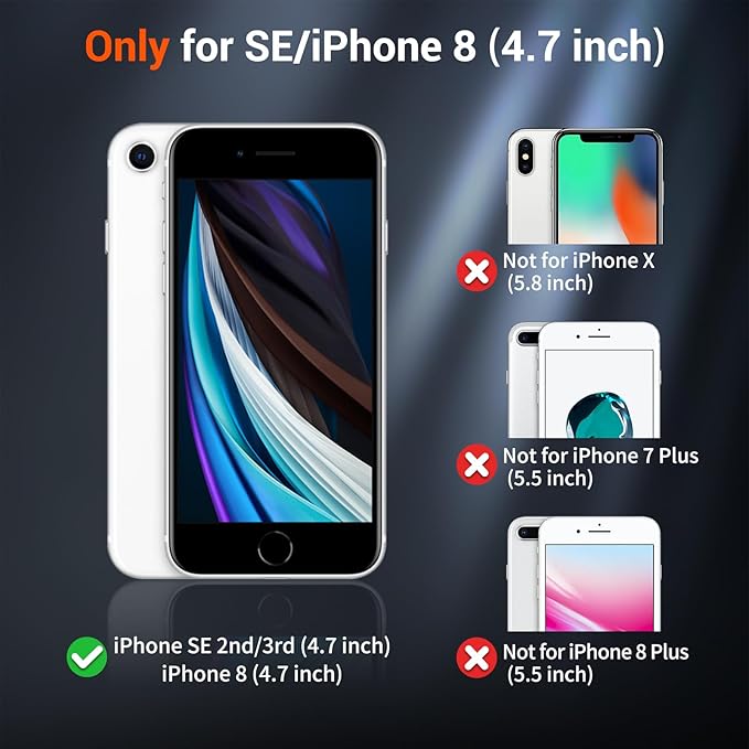 SUPFINE Magnetic for iPhone SE Case 2022 (3rd)/2020 (2nd), iPhone 8 Case with Screen Protector (Compatible with MagSafe) (Military Grade Drop Protection) Translucent Matte Phone Case,Gray