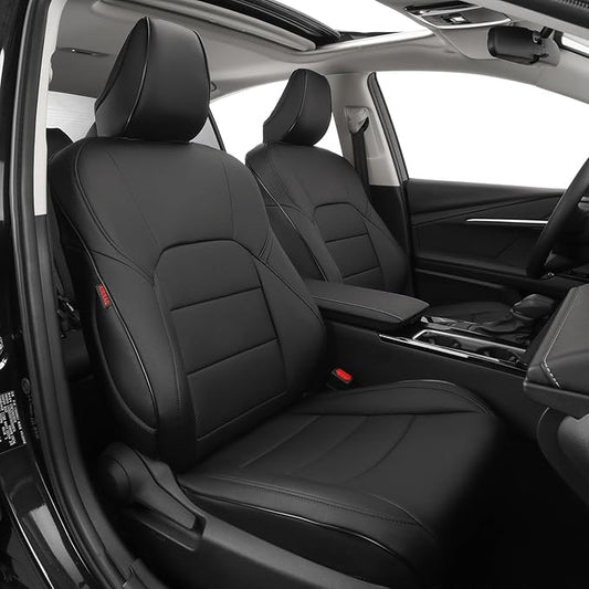 EKR Camry Seat Covers for Toyota Camry TRD 2020 2021 2022 2023 2024,Waterproof Truck Seat Cushion Protectors,Leather Car Seat Cover Full Set -Faux Leather (Black)