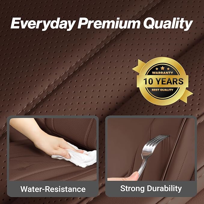 Coverland Custom Fit Car Seat Covers for Car Compatible with [2014-2022 Acura RLX] Premium Leather Non-Slip Memory Foam Waterproof Custom fit Interior Protector [Front Dark Brown- Size Chart A18]