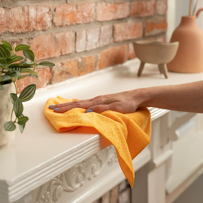 S&T INC. 200 Pack Microfiber Cleaning Cloth, Bulk Towels for Home, Reusable Microfiber Towels for Cars, Cleaning Rags, Assorted, 11.5 Inches x 11.5 Inches, 200 Count