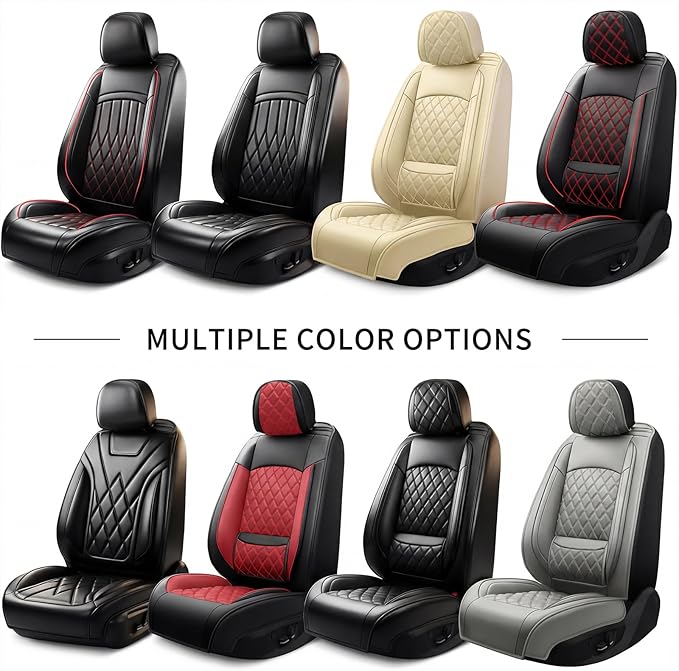 Fit TL Car Seat Covers for Acura TL 2004-2014 - Premium Leather, Waterproof, All-Weather, Airbag Compatible, Anti-Slip, Breathable, Easy Install, Seat Protectors, Full Set, Gray