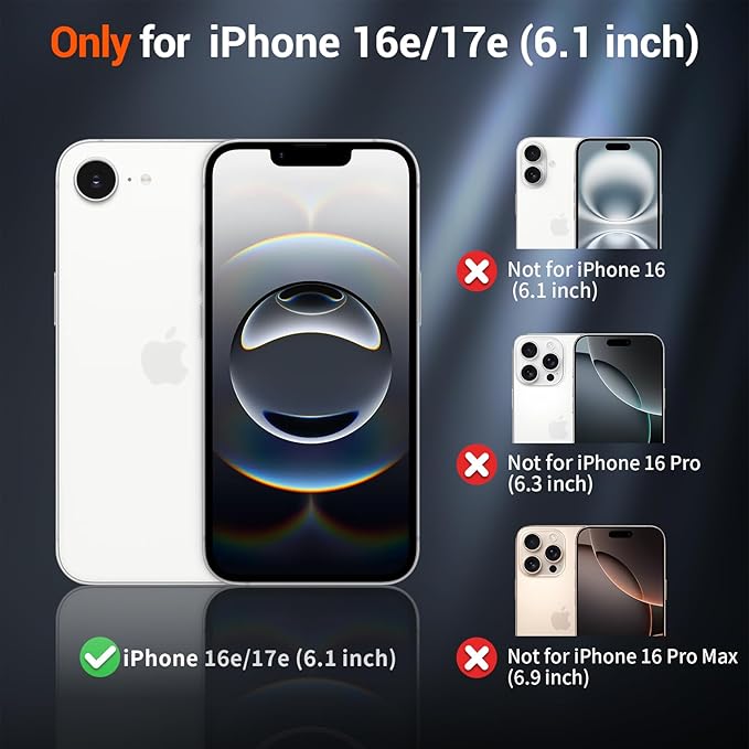 SUPFINE Magnetic for iPhone 17e Case/iPhone 16e Case (Compatible with MagSafe)(Military Grade Drop Protection) Slim Translucent Matte Shockproof with Anti-Fingerprint Phone Case,Lavender Gray