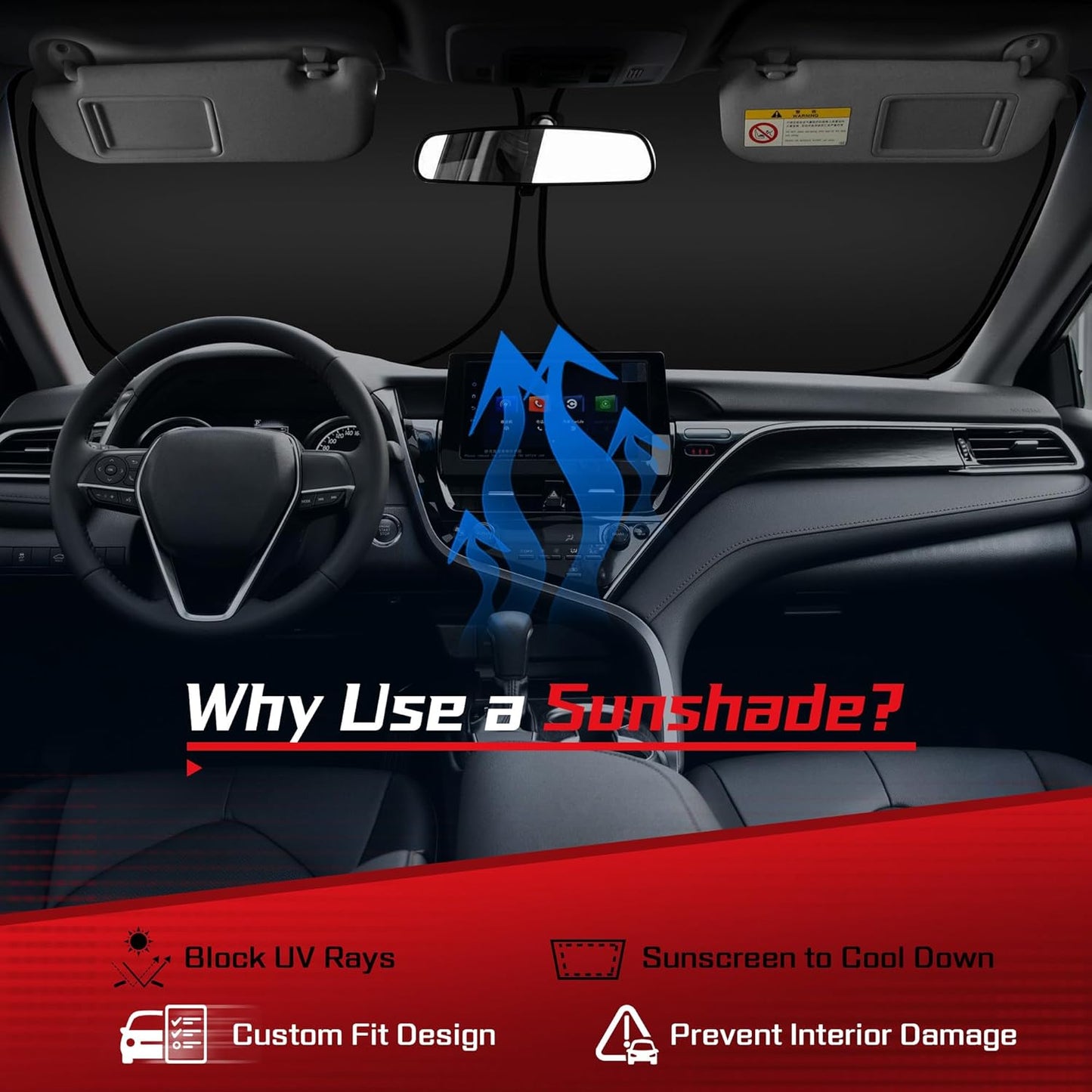 ARISMOTOR Windshield Sun Shade for Acura Integra 2023-2025, Custom Fit Foldable Front Window Sunshade Sun Visor Protector, Block UV Rays Keep Your Car Cooler