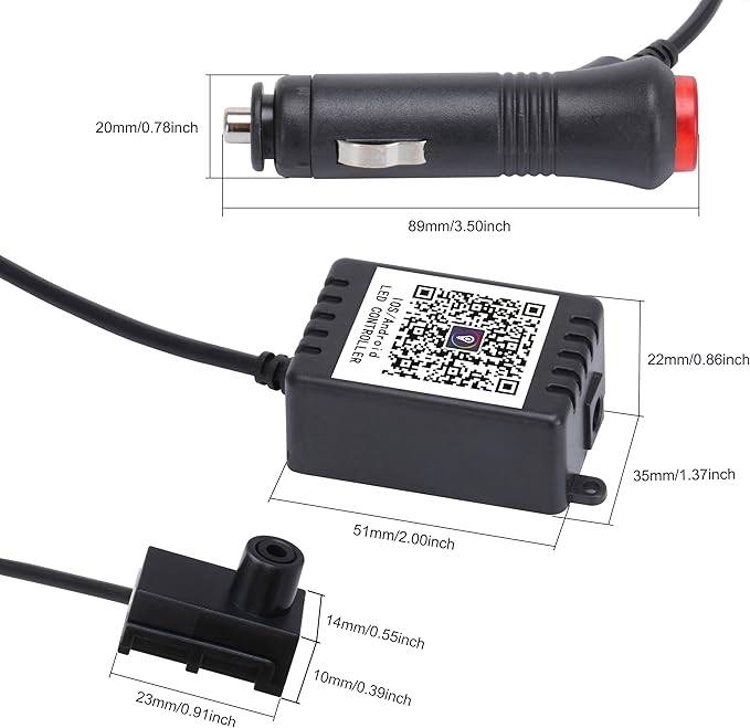 4 m Optic Fiber Car Ambient Lighting Kit Bluetooth App Control + RF Remote Control 64 Colors Multicoloured Music Interior Lighting Kit 12V 1W