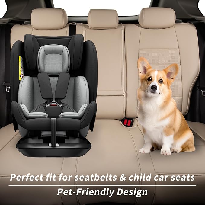 coverdream Rav4 Seat Covers Custom Fit for 2019-2025 Toyota RAV4 LE,XLE,XLE Premium,Limited SUV,Fully Covered,Luxury Waterproof Leather Car Seat Protector(Full Set,Beige)