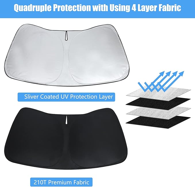 Windshield Sun Shade for 2009-2014 Toyota Corolla UV Ray & Heat Blocking Foldable Windshield Sunshade for Toyota Corolla Accessories Front Sun Visor Protector