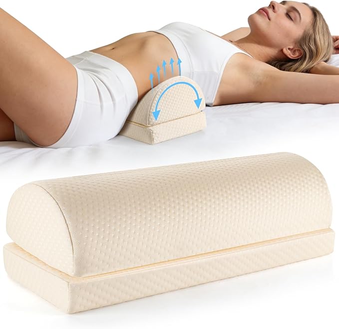 Lumbar Support Pillow for Bed Sleeping Couch, Relief Lower Back Pain, Waterproof Small Lumbar Pillow for Car, Recliner Cushions for Elderly, Memory Foam Office Chair Lower Back Support Cushion