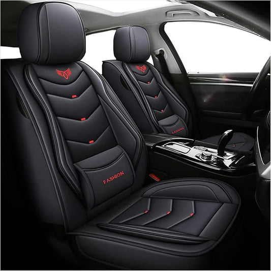 Car Seat Covers Full Set,Automotive seat Covers for Cars,Waterproof Leather seat Covers with Fixed Lumbar Support,Universal Fit for Most Cars,SUV,Trucks and Sedans