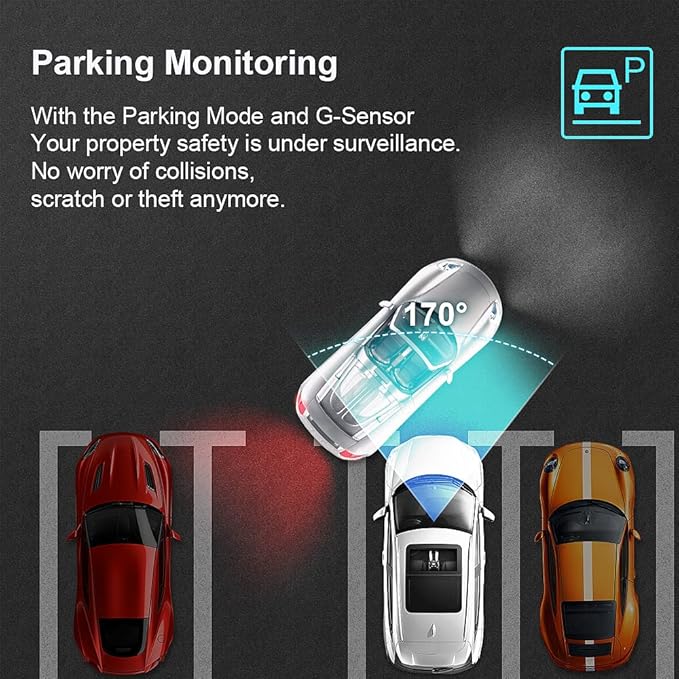 Fitcamx Front 2K+Rear 1080P Dash Cam Adapts for Volkswagen Tiguan 2024-2026 MK3 (Grey), OEM Style, Dual HD Video, WiFi & APP, Loop Recording, Parking Mode, Easy to Operate, 64GB Card