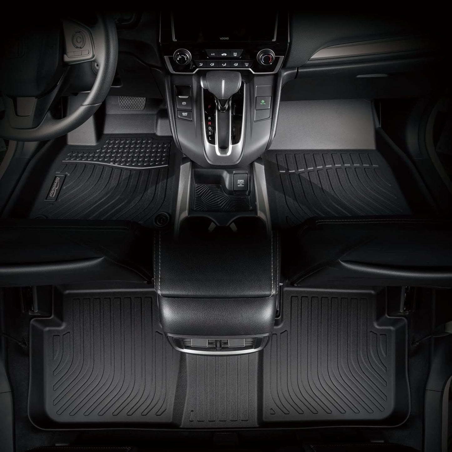 Binmotor-Floor Mats & Cargo Liner for Ford Bronco Sport 2021-2024 2025, All Weather Car Mats Bronco Sport, 1st & 2nd & Rear Cargo Mat, Rubber Mats Custom Fit for Bronco Sport Accessories