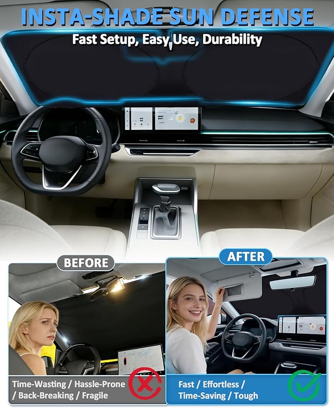 Sun Shade for Chevrolet Equinox Windshield Sunshade fit for Chevy Equinox 2010-2016 2017(Equinox EV Not Fit) Car Accessories Front Window Cover Shield Visor Protector Keep Interior Cool