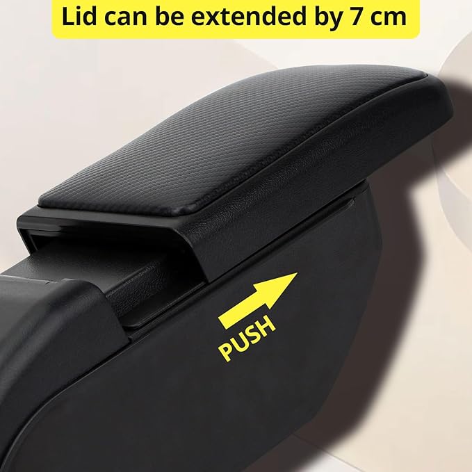 AULPHIKE Compatible with Nissan Versa Armrest 2012-2019 Car Center Console Organizer Armrests Double Layer Storage with USB Ports（Carbon Fiber Style）