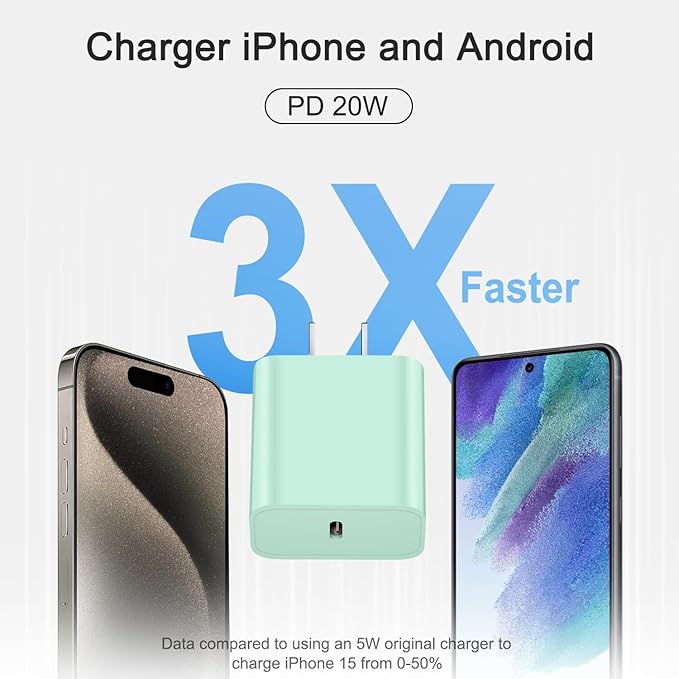 iPhone 17 16 15 Charger Fast Charging 3+3Pack Type C Charger USB C Chargers Block with 6FT Cable for iPhone Air/17/17 Plus/17 Pro/17 Pro Max/16/16 Plus/16 Pro/16 Pro Max/15/15 Pro Max/iPad Pro