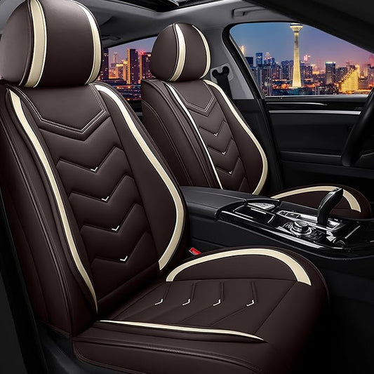 CTDS Car Seat Covers for Nissan Sentra 2000-2026, Stylish Sport Seat Cover, Premium Nappa Leather Car Seat Cover. Automobile Seat Covers Sets.(Standard 2 Seats/Coffee Color)