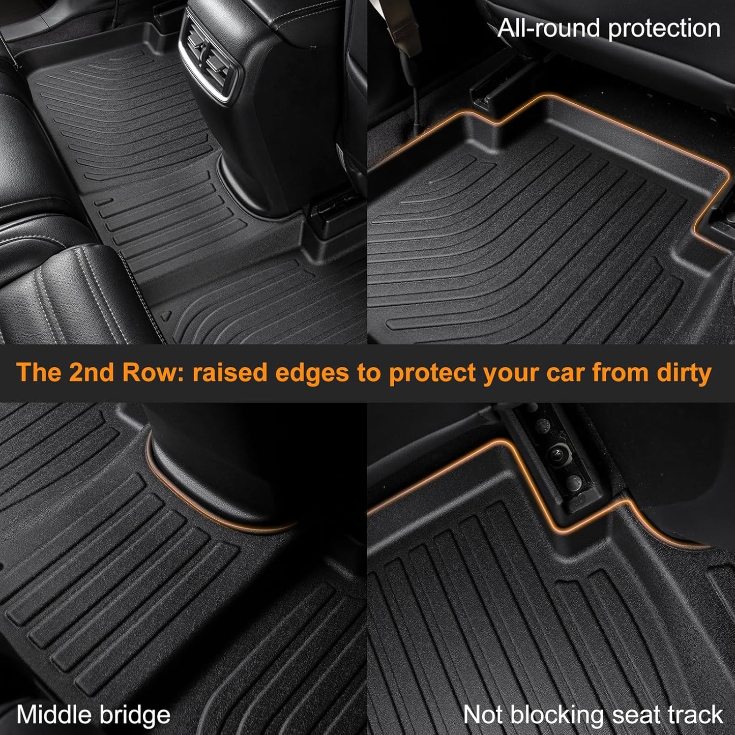 Binmotor-Floor Mats & Cargo Liner Set for Acura Integra 2023-2025, All Weather Mats Cargo Trunk Mat Waterproof Rubber Mats for Acura Integra Accessories Custom Fit