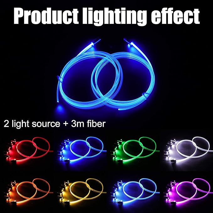 USB Car Ambient Lighting Optic Fiber 64 Colors Music Sound Active with APP Control Car Decorative Atmosphere Lighting Kit DC 12V 1W 3m